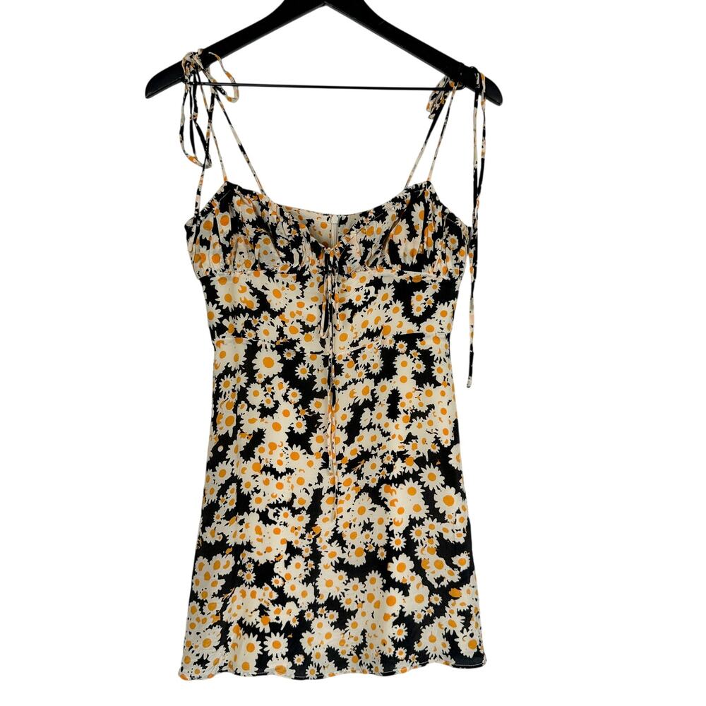 Realisation The Devon 100% Silk Dress Floral Flower Power Mini Black Yellow - S